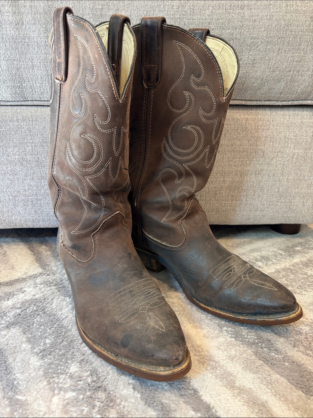 Vintage men’s leather cowboy western boots 8.5 m